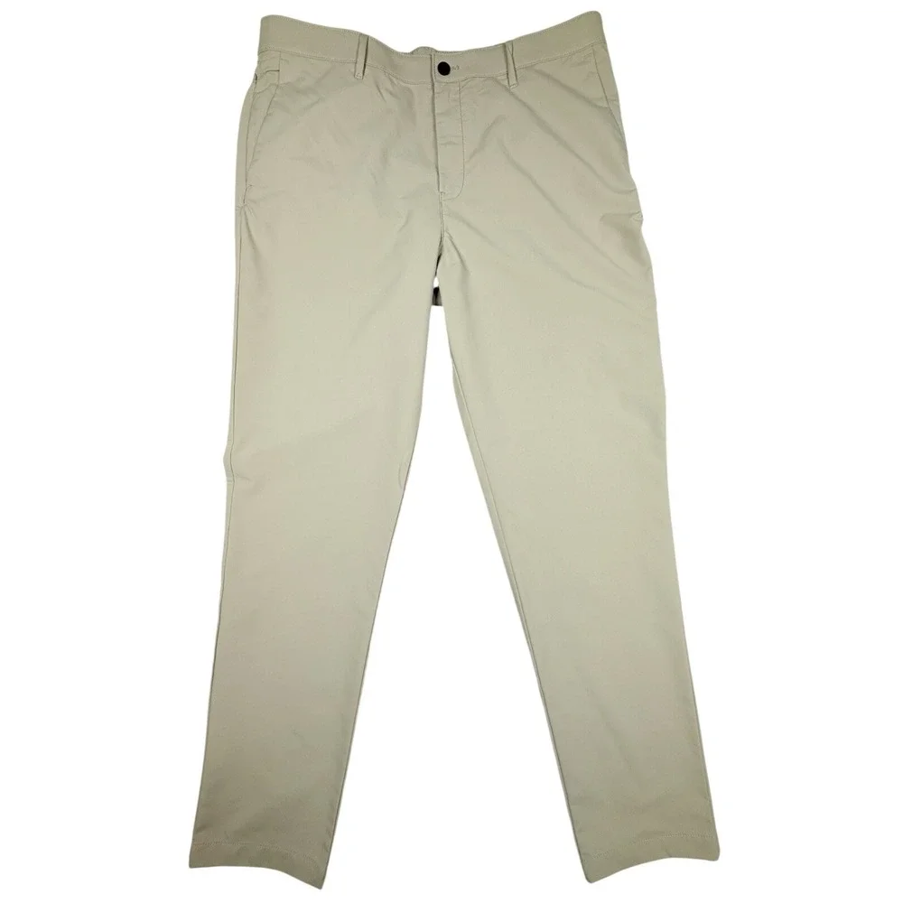 Banana Republic City Pants Men 40x34 (38x32) Tan‎ Slim Fit Performance Preppy